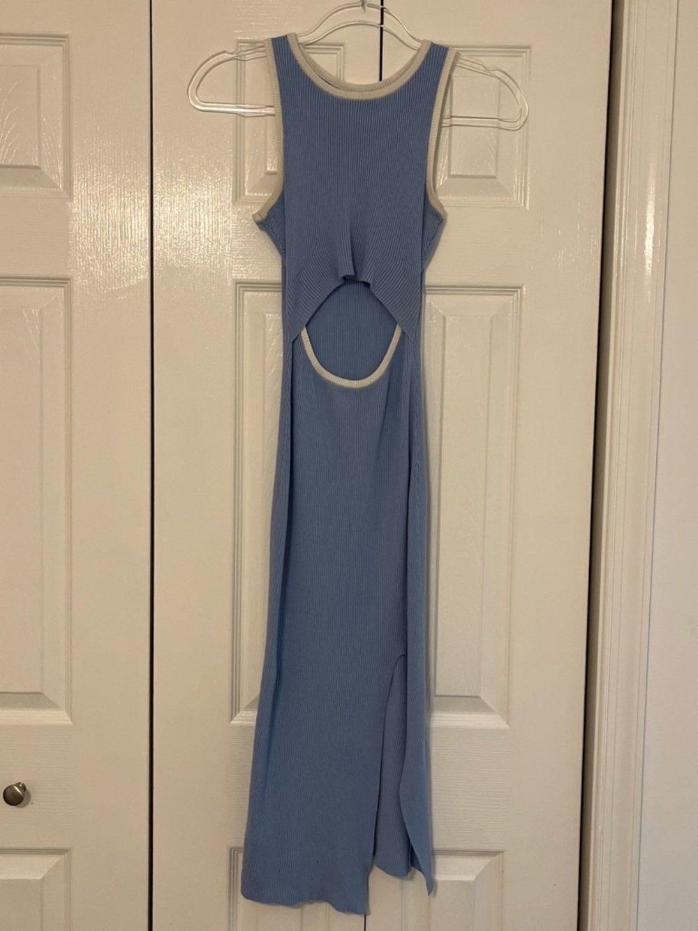 Sleeveless Cutout Maxi Dress in Light Blue